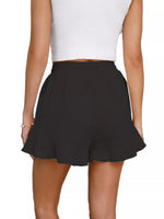 Ruffle Hem Drawstring Shorts