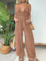 Full Size Wide Leg Spaghetti Strap Jumpsuit Plus Size