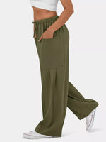 High-Waisted Drawstring Wide-Leg Pants