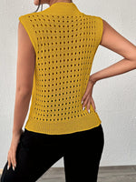 Hollow Out Round Neck Knit Tank
