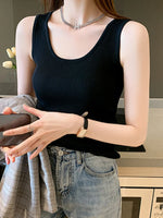 Plus Size Ribbed Scoop Neck Tank