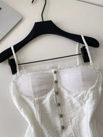 Lace Trimmed Ruffled Hem Tank