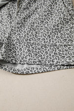Leopard Print Elastic Waist Denim Shorts