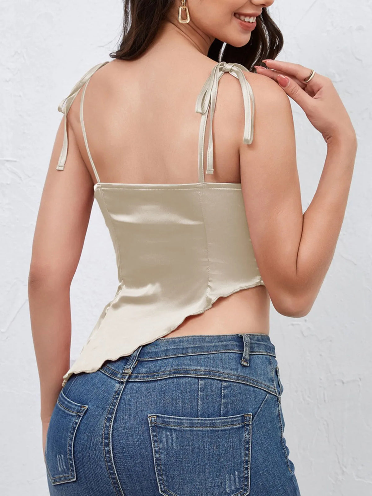 Asymmetrical Tie Shoulder Cami
