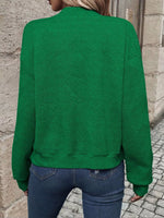 Textured Knit Zip-Up Bomber Jacket