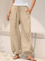 Casual Loose Fit Drawstring Waist Harem Joggers