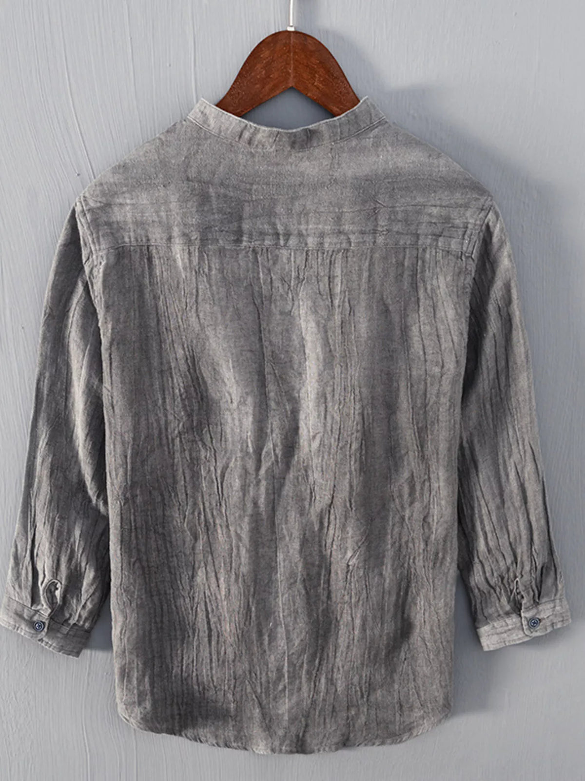 Men’s Casual Linen Three-Quarter Sleeve Shirt