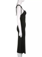 Ruched Tie Shoulder Midi Dress