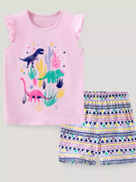 Children's Ruffled Dinosaur Top and Shorts Set