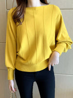 Ribbed Hem Batwing Sleeve Knit Top