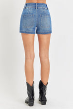 RISEN Full Size High Rise Patched Front Pocket Shorts Plus Size