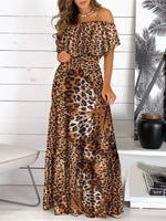 Printed Off Shoulder Maxi Dress