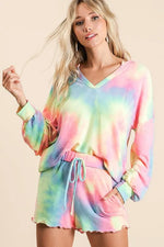 BiBi Tie Dye French Terry Top and Shorts Set