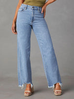 Raw Hem Loose Fit Jeans