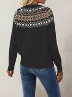 Fair Isle Pattern Crew Neck Sweater