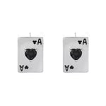 Poker Card Ace of Hearts Stud Earrings
