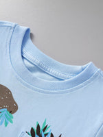Children's Dinosaur Round Neck Top and Shorts Set