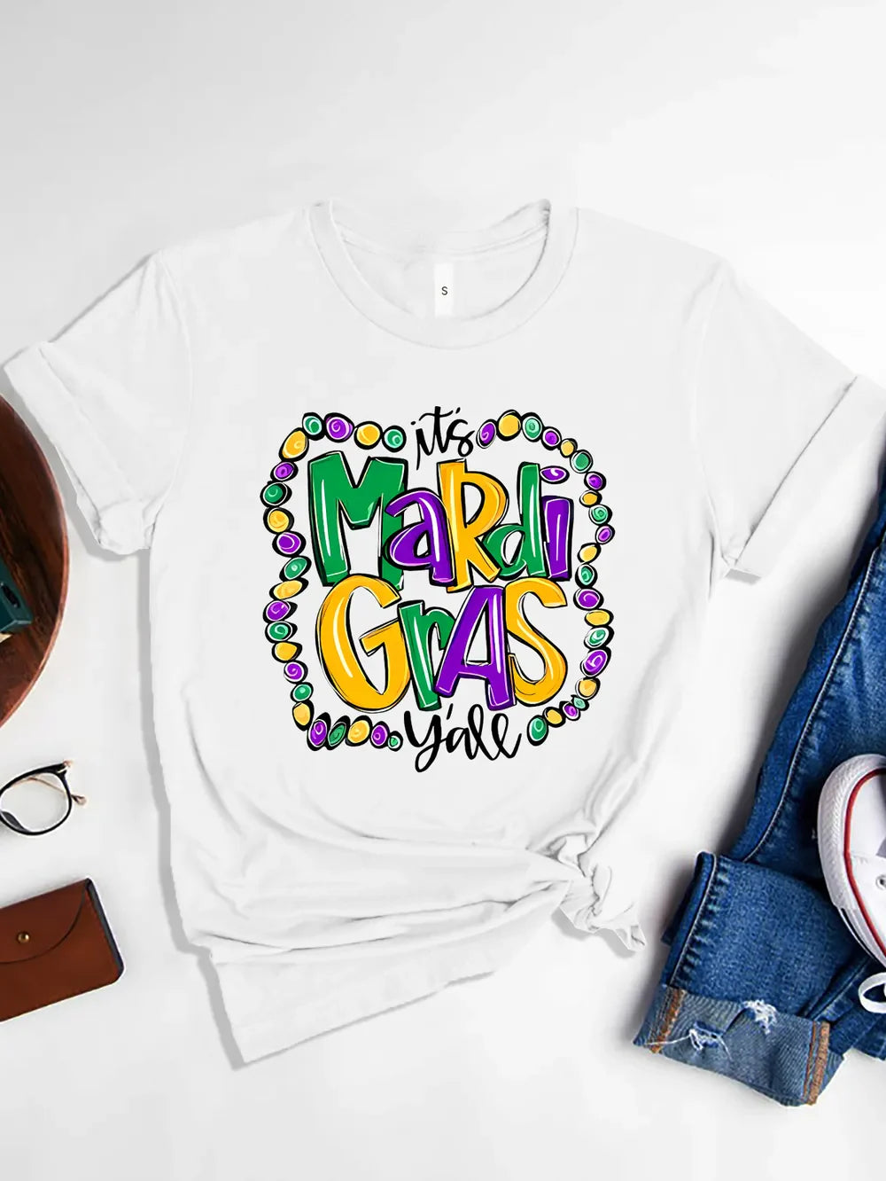 IT'S MARDI GRAS Y'ALL Round Neck T-Shirt