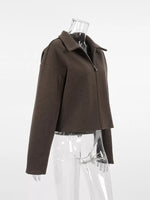 Zip Up Dropped Shoulder Jacket
