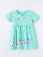 Children's Bunny Print Button Detail Dress