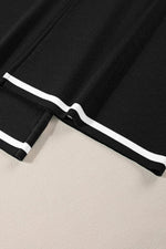 Contrast Trim Round Neck Top and Pants Set