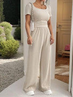 Short Sleeve Top and Pants Set