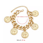 18K Gold-Plated Coin Charm Bracelet
