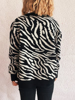 Zebra Print Zip Up Cardigan