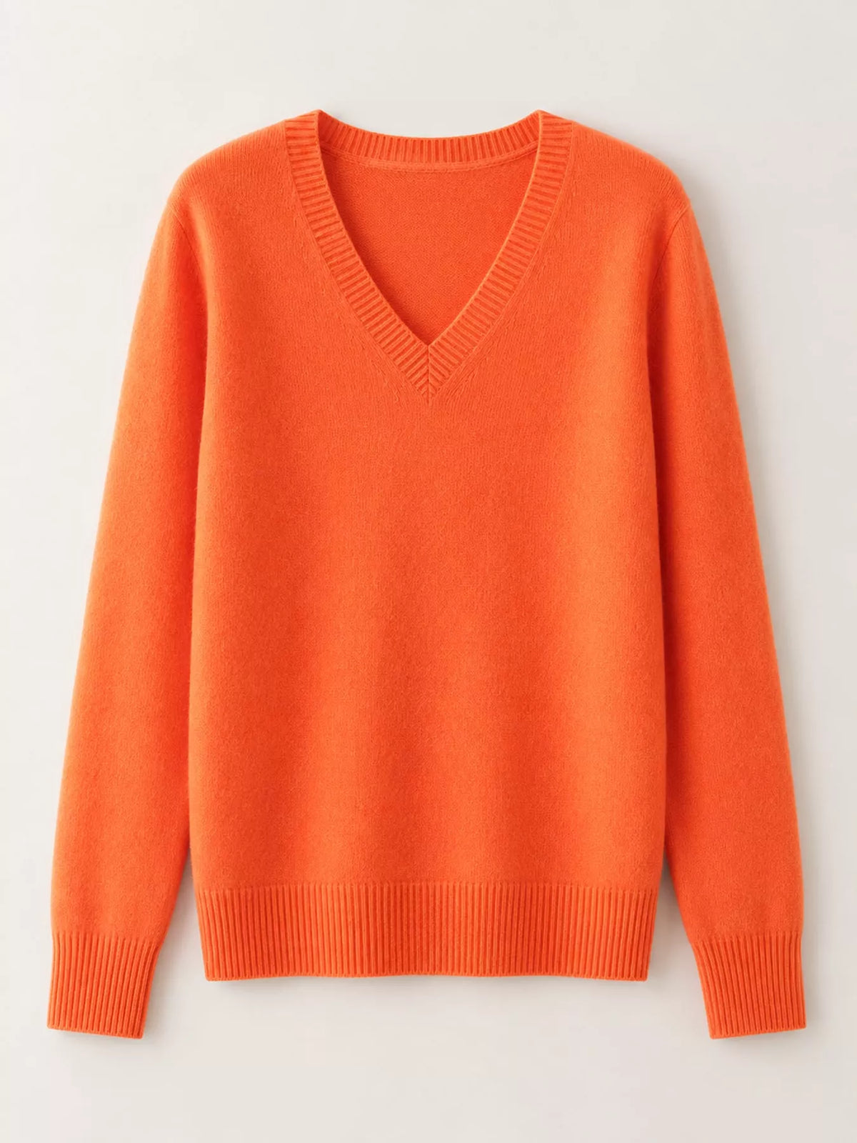 V-Neck Solid Color Sweater