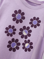 Children's Cute Floral Print Short Sleeve T-Shirt