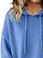 Drawstring Long Sleeve Hooded Sweater