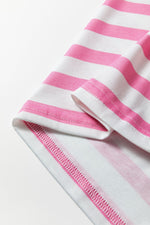 Stripe V Neck Patched Pocket Casual T Shirt