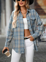 Oversized Plaid Button-Up Shirt