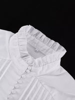 Button-Up Balloon Sleeve Mini Dress