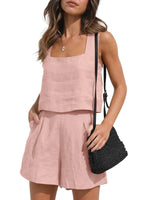 Square Neck Tank and Shorts Set