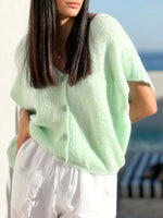 Button Up Short Sleeve Cardigan