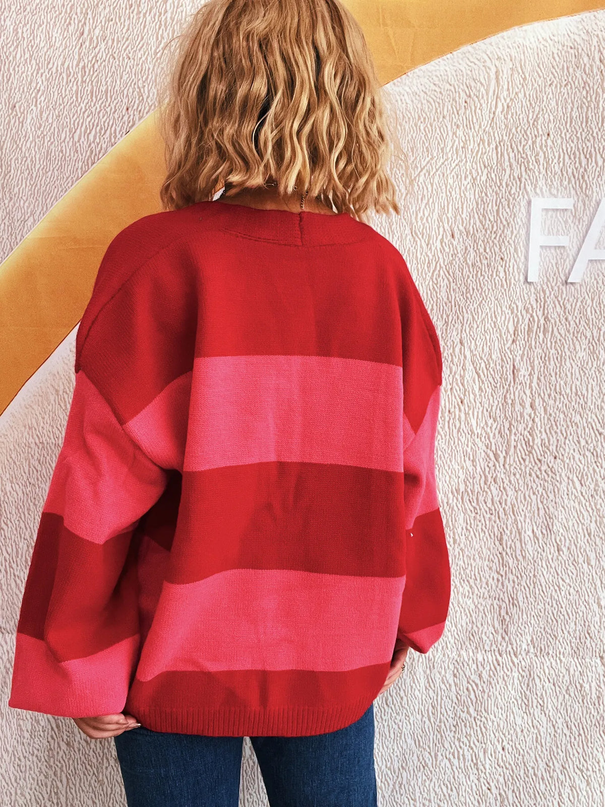 Color Block Open Front Cardigan