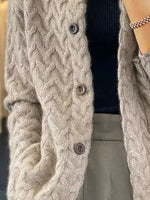 Textured Knit Button-Down Cardigan