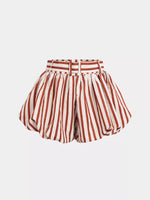 High-Waisted Striped Bubble Shorts