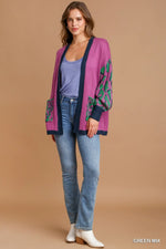 Umgee Animal Print Open Front Sweater Cardigan