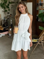 Sleeveless Tie Waist Mini Dress