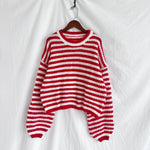 Oversized Striped Drop Shoulder Sweater
