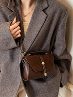 Vintage Suede Flap Crossbody Bag
