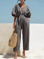 Tie Waist Wide Leg Jumpsuit