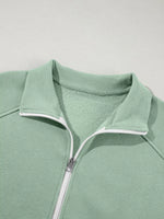 Drop Shoulder Zip Up Jacket and Drawstring Pants Active 2pcs Set