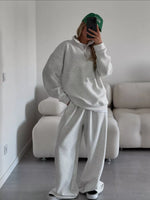 Quarter-Zip Top and Wide-Leg Sweatpants Set