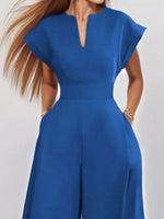 Full Size Notched Wide Leg Jumpsuit Plus Size
