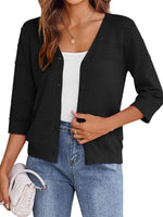 Button Up 3/4 Sleeve Cardigan
