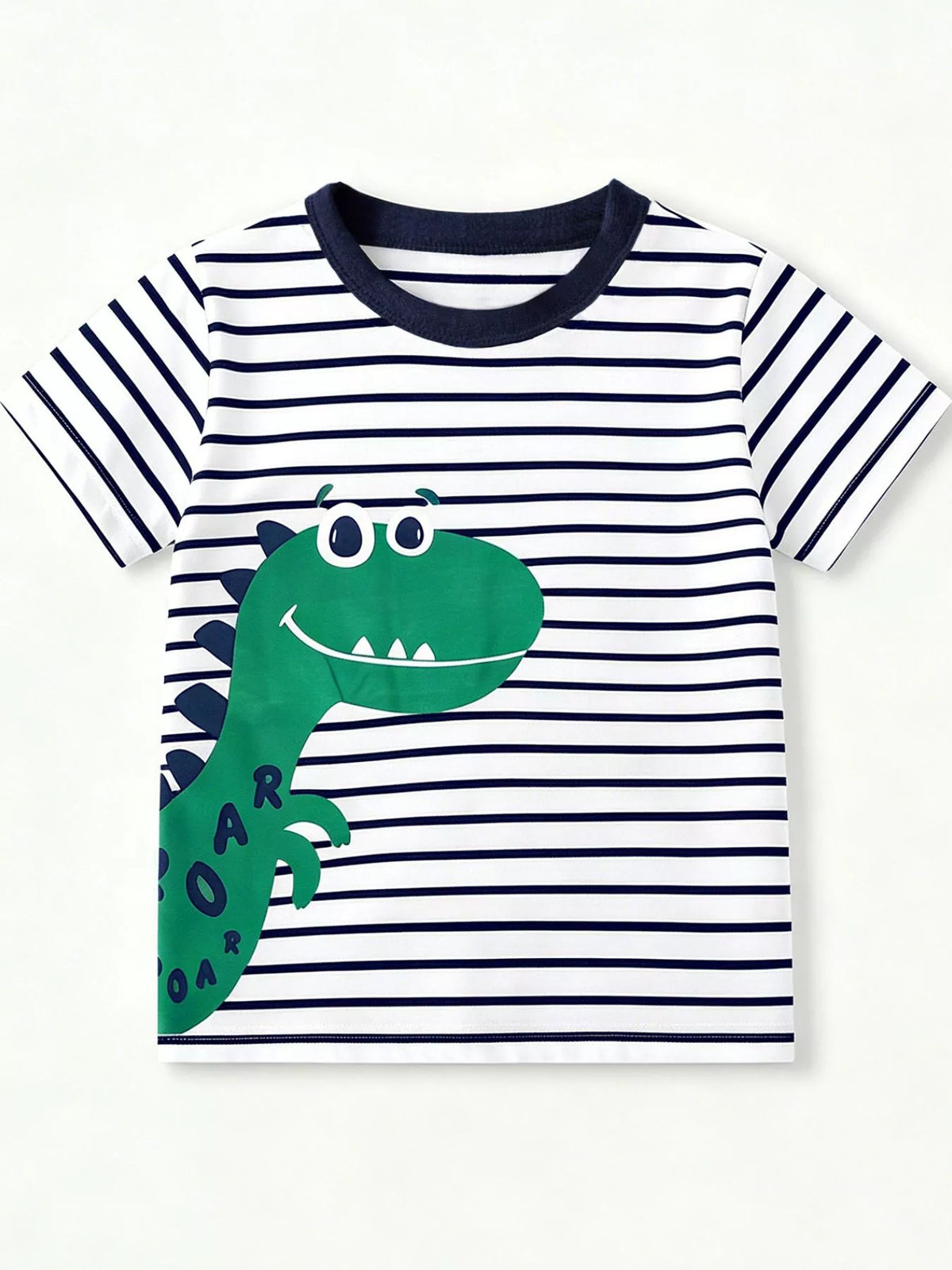 Children's Dinosaur Graphic Round Neck T-Shirt