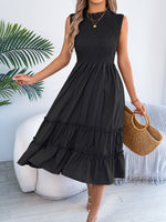 Smocked Sleeveless Tiered Dress